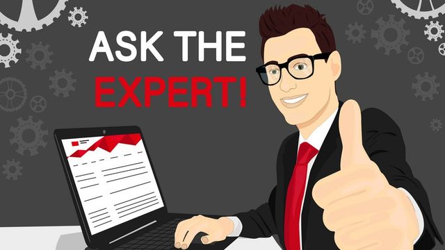 Ask the Expert Icon Man in Suit Showing Vector 23971375